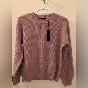 New Tahari Blouson Pullover Sleeve Sweater in Blush Heather Pink Size Small